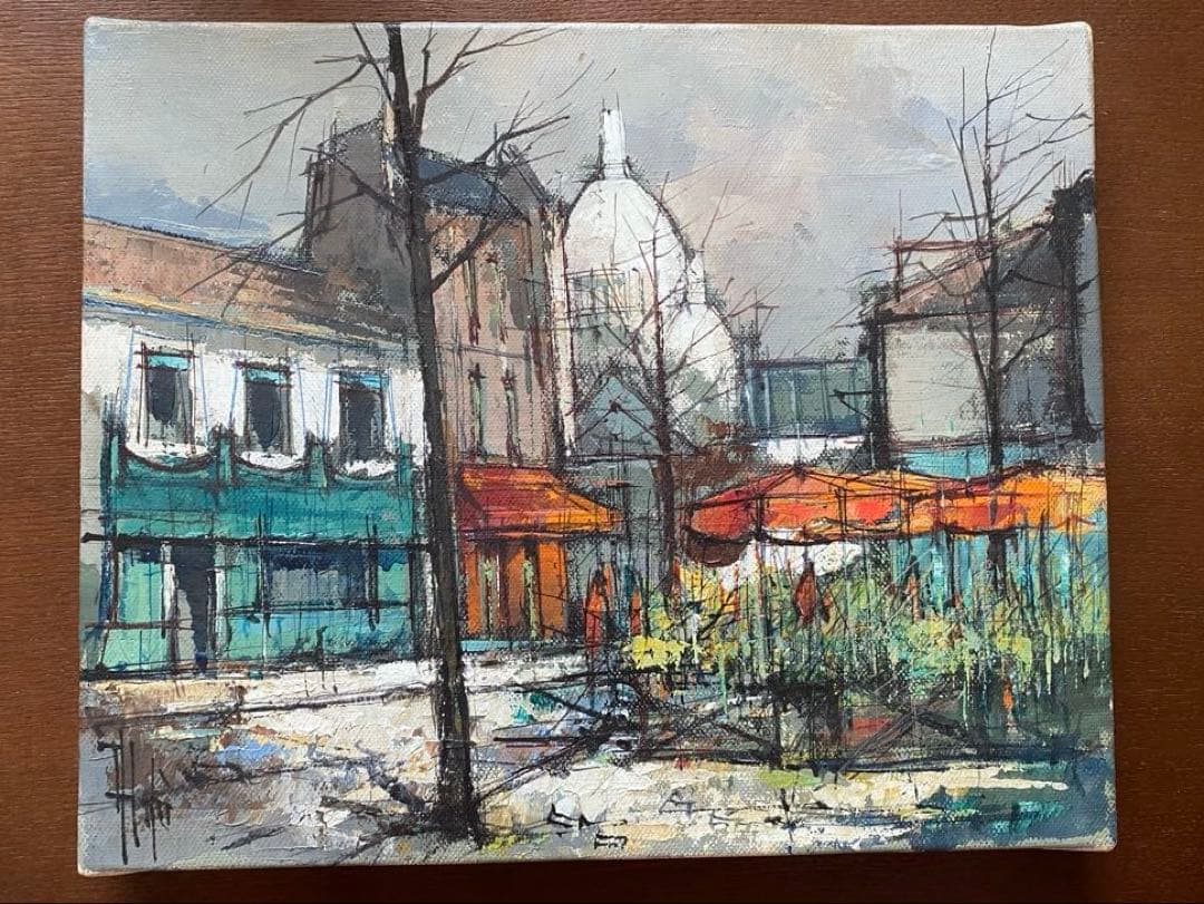 【真作】アルドー ALDO 油彩 3号 横 街角風景 #22902