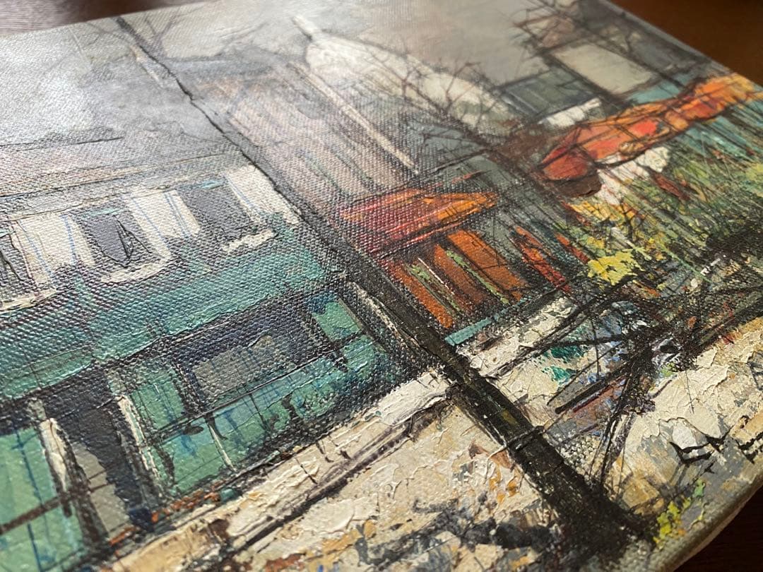 【真作】アルドー ALDO 油彩 3号 横 街角風景 #22902