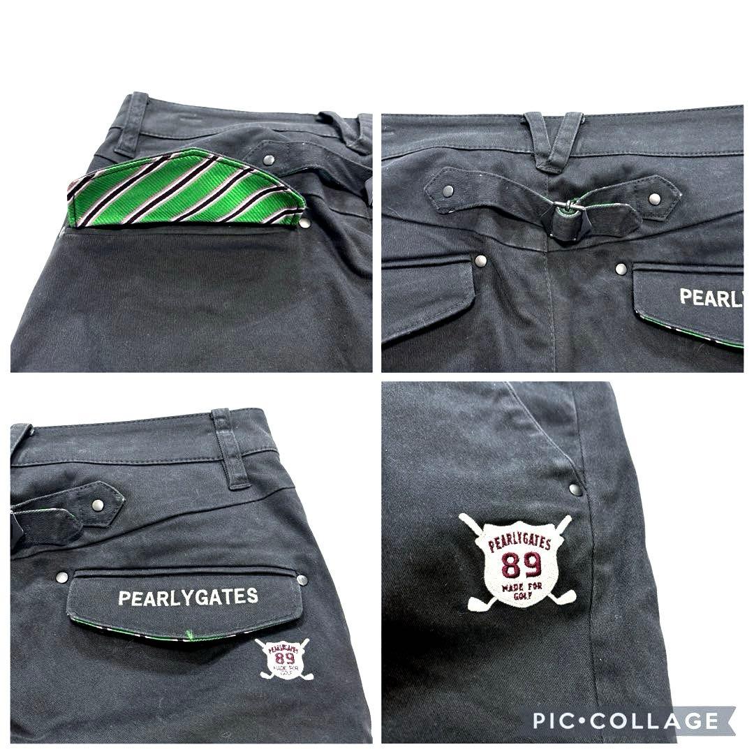 パーリーゲイツ　ロングパンツ　シンチバック　ブラック　0/S オールシーズン