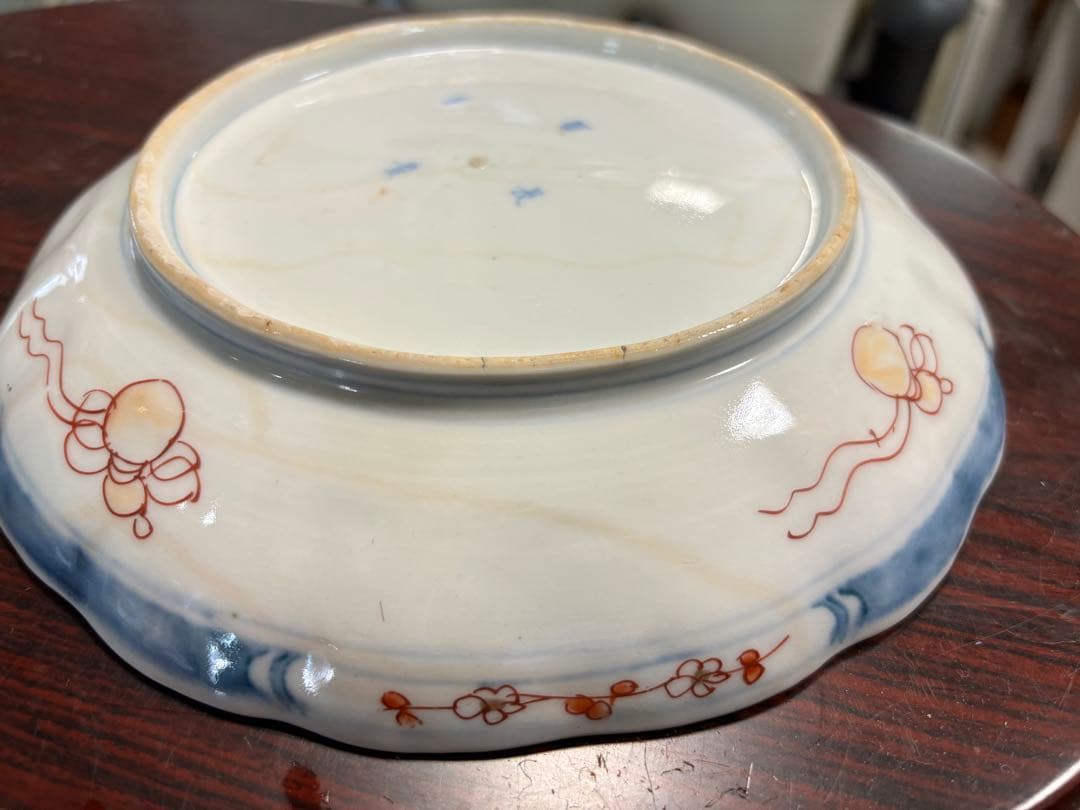 超貴重 江戸後期の頃の物 色鮮やかな花模様の陶器皿5枚セット 超激安