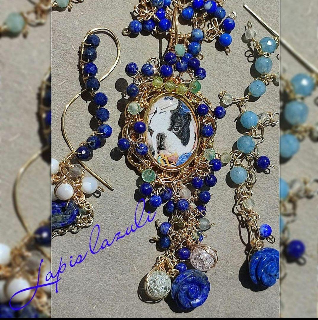 14kgf AAAうちの子 写真ネームオーダー ルビー　ピンクオパールネックレス