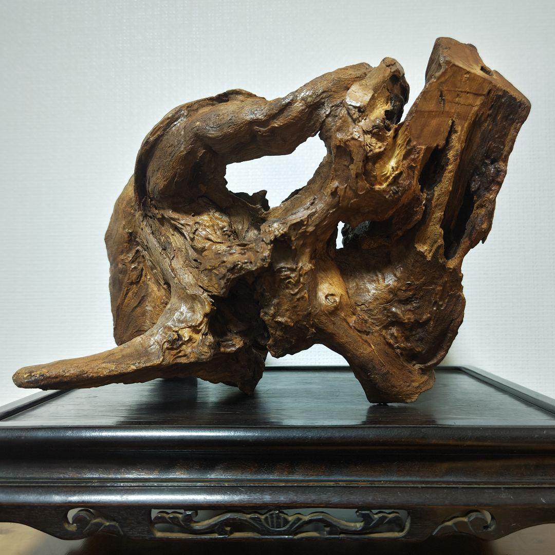 福禄寿 木彫り 天然木 台座付