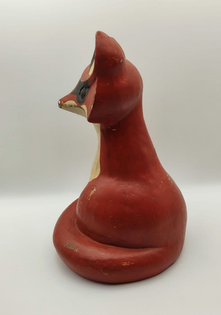 木製 NITTSJO キツネ 置物 ヴィンテージ 高さ約30.5cm