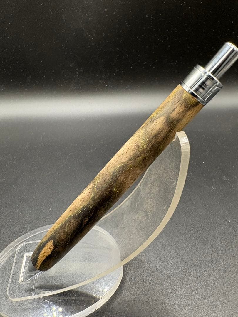 529極上　黒柿　孔雀杢　木軸シャーペン　ボールペン