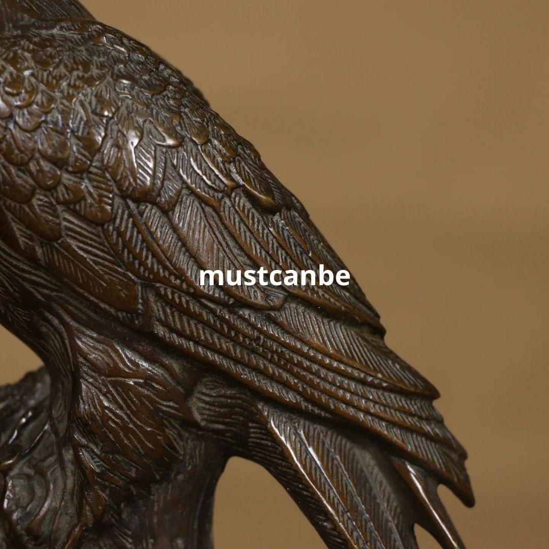 銅器 雄鷹 応接間 玄関 書斎 執務室 茶室 装飾品 工芸品 置物