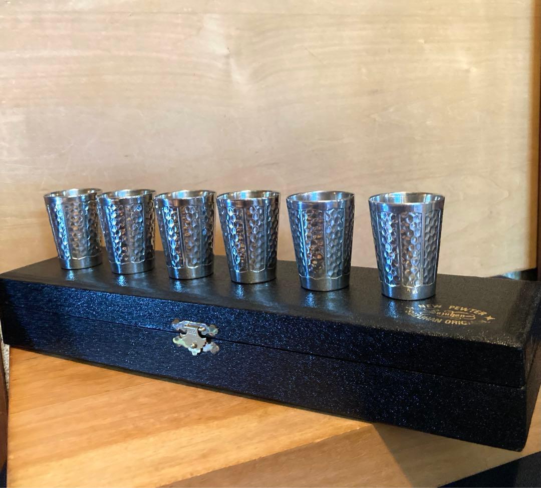 錫半 本錫 鎚起錫器 酒器 お猪口 ショットグラス