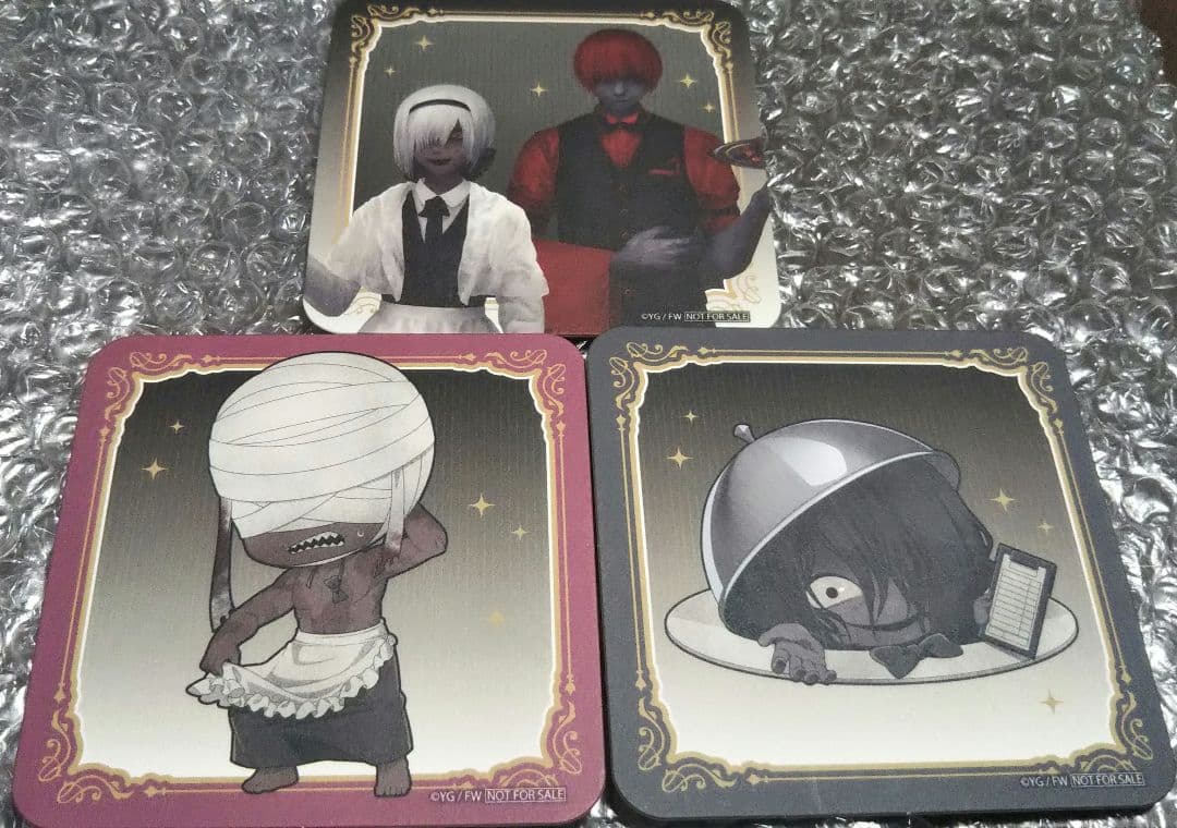 文字化化 カフェ 心斎橋限定 コースター 主人公 赤い傘の男 長鉈男 隙間の男