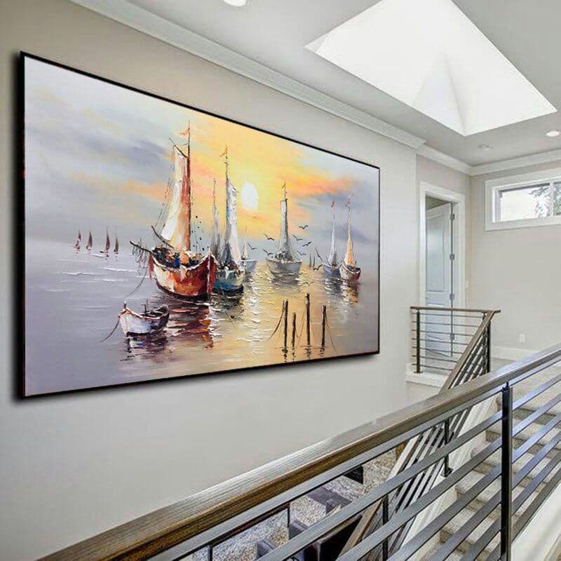 純正な手描きの油絵の客間の現代風の装飾画の抽象壁画