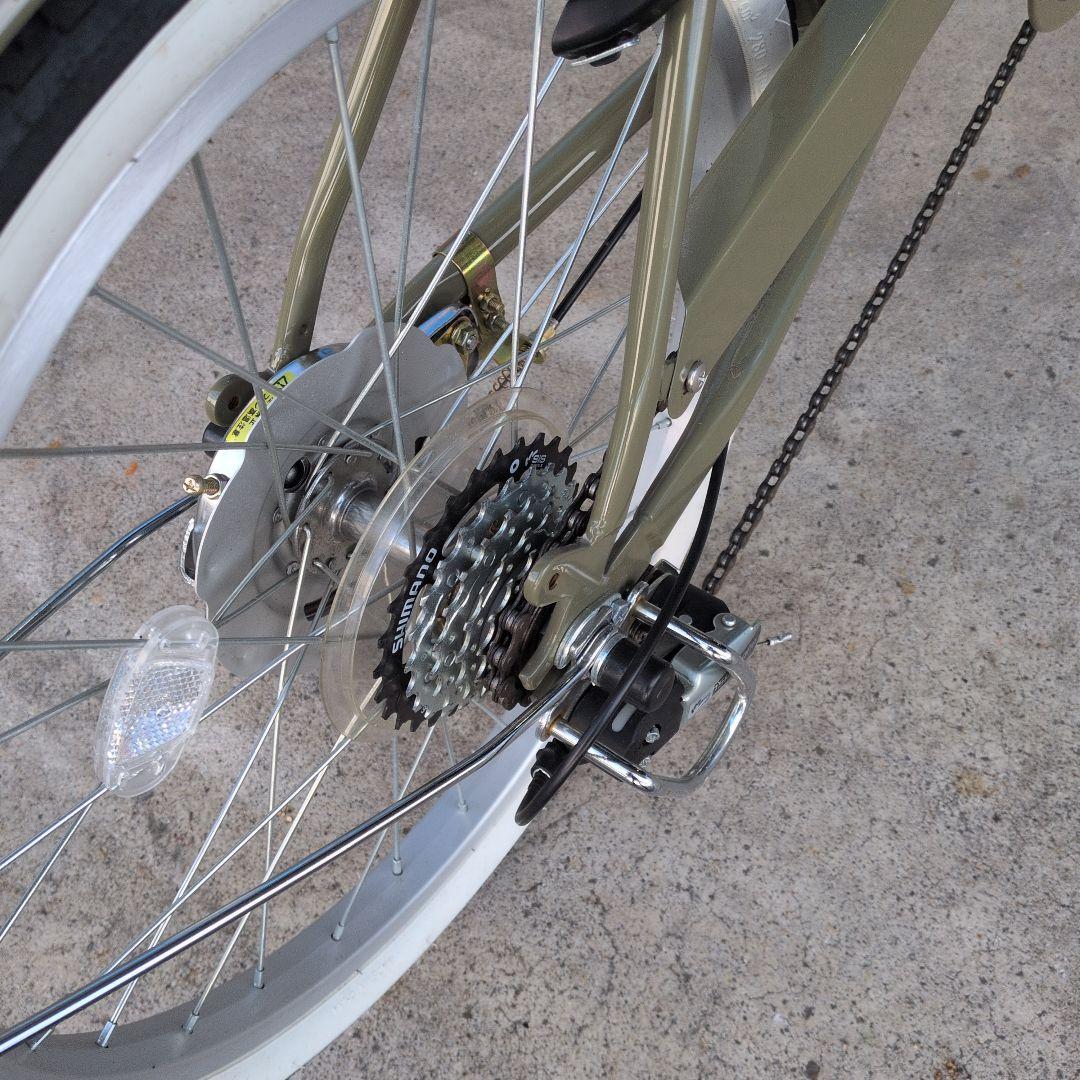 シティタイプ自転車 グレー 前面バスケット付き