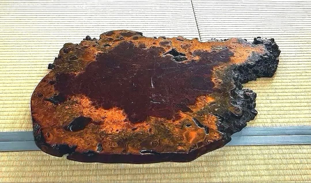 天然時代木 花梨 美玉杢 瘤 花台 香台 盆栽台 平台 肉厚 約80㎝ 7㎏