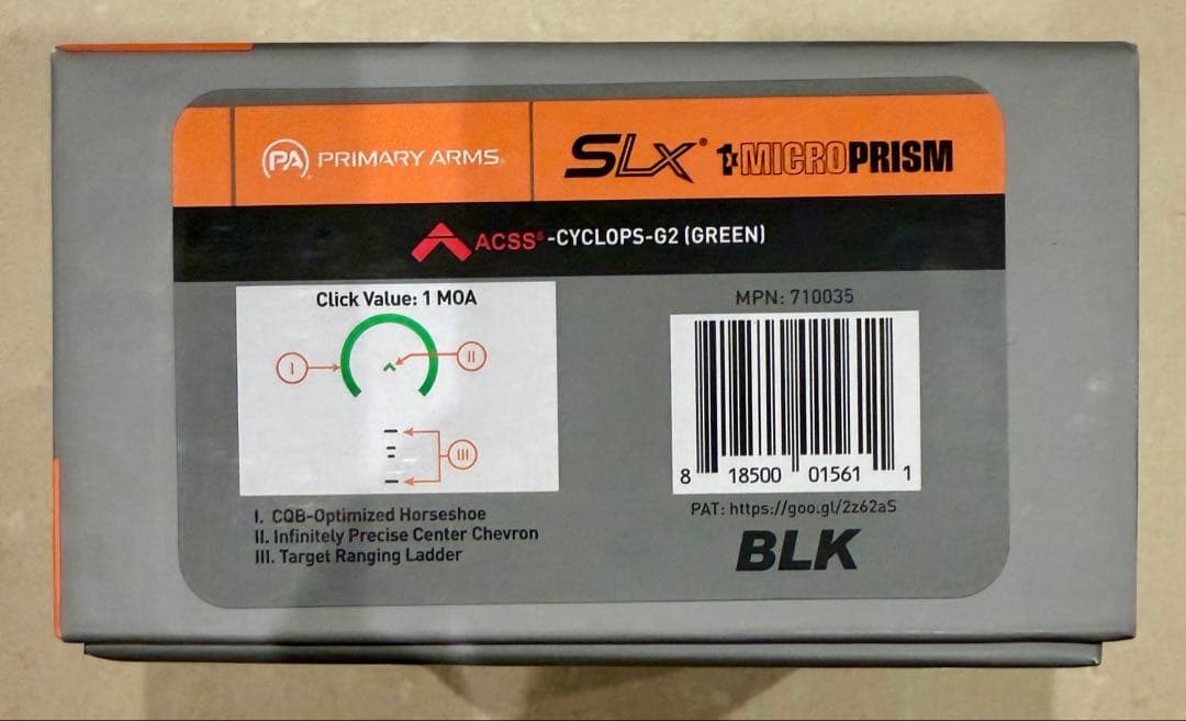 PrimaryArms SLx 1× MicroPrism Green +ARD