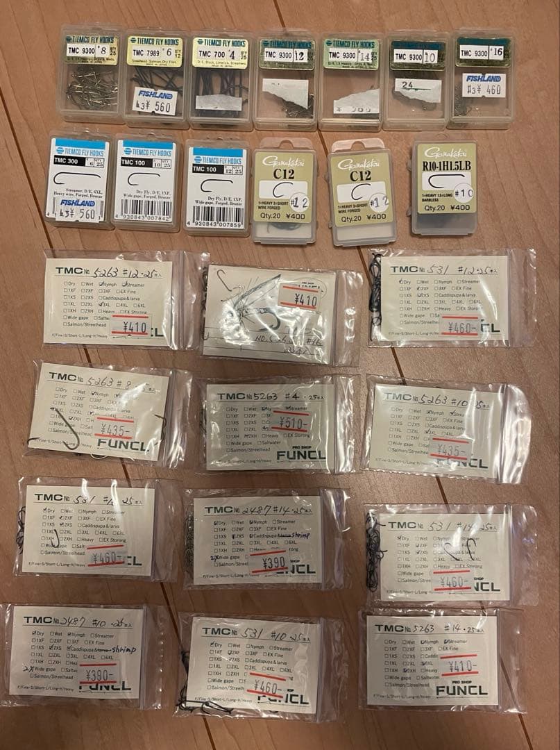 フライタイイングー式 【OFTバイス】フック、マテリアまとめ売