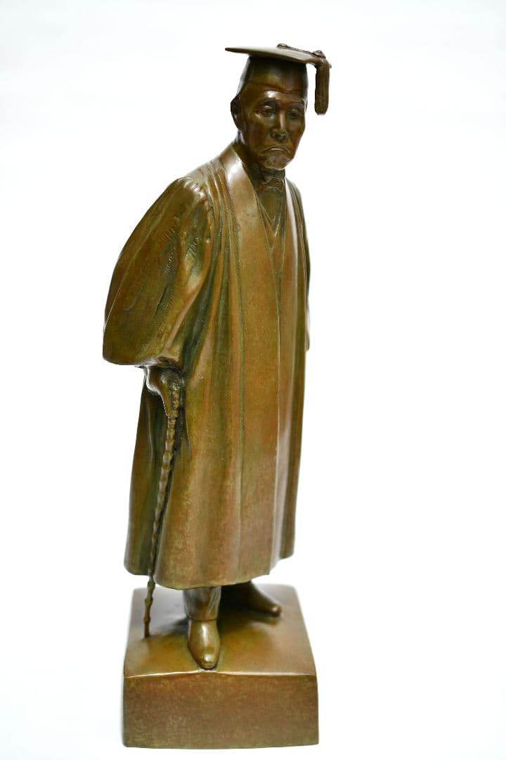 『総長大隈老侯像』大隈重信 ブロンズ像 朝倉文夫作 約38㎝/約4kg