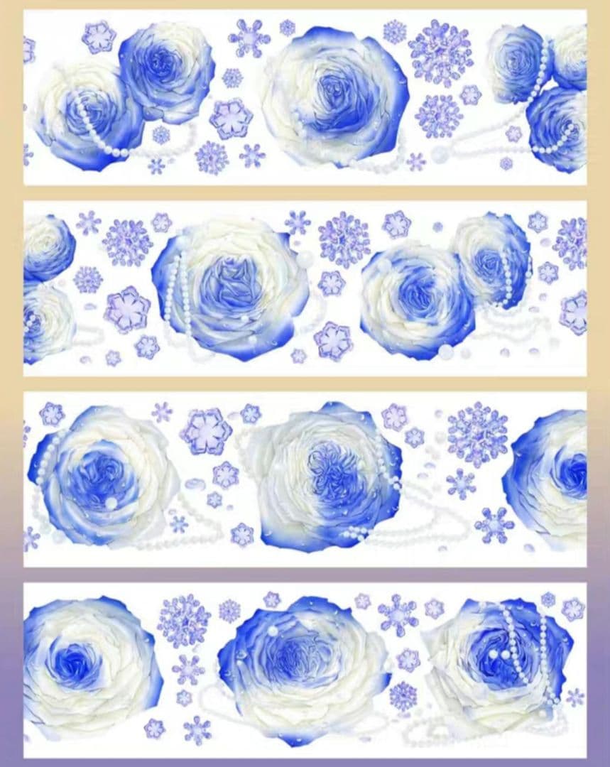 巻売 399★ 海外 マスキングテープ マステ PET 装飾 花 銀ホロ