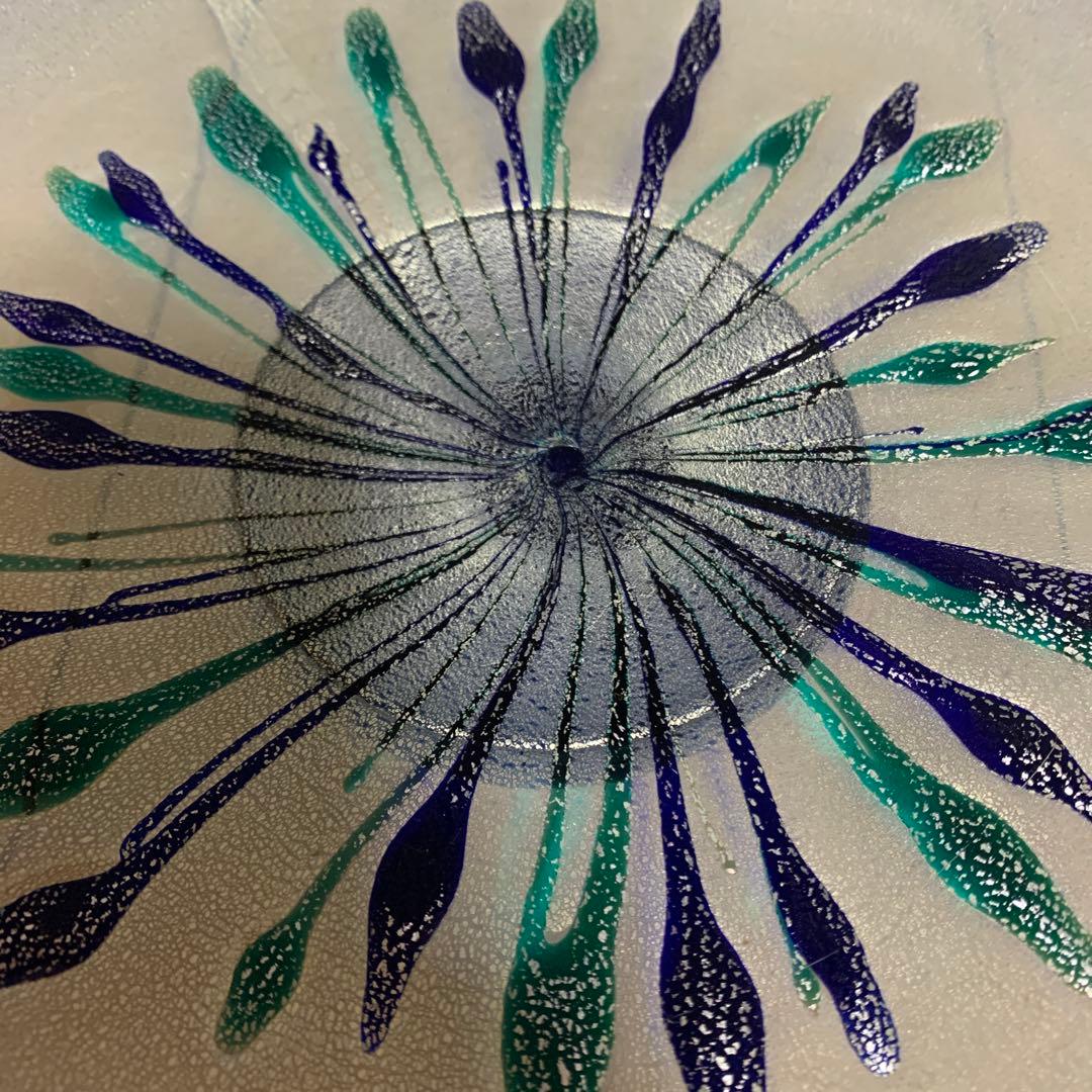 岩田久利　清流　ガラス　皿　共箱