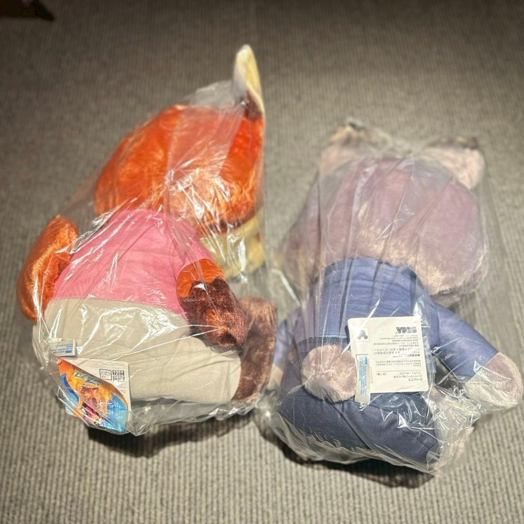 【タグ付新品】ズートピア2 スーパーラージぬいぐるみ ニック ジュディ2種セット