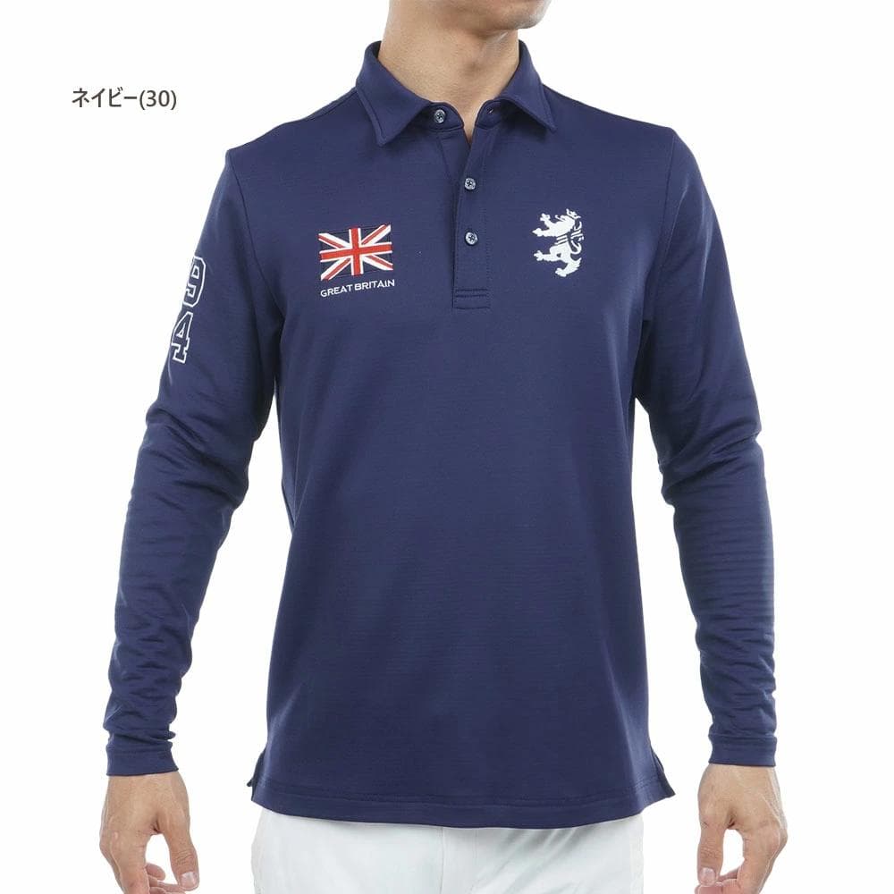 アドミラル ゴルフ フラッグシャツ〔速ポカ〕【M寸】ネイビー　adma590