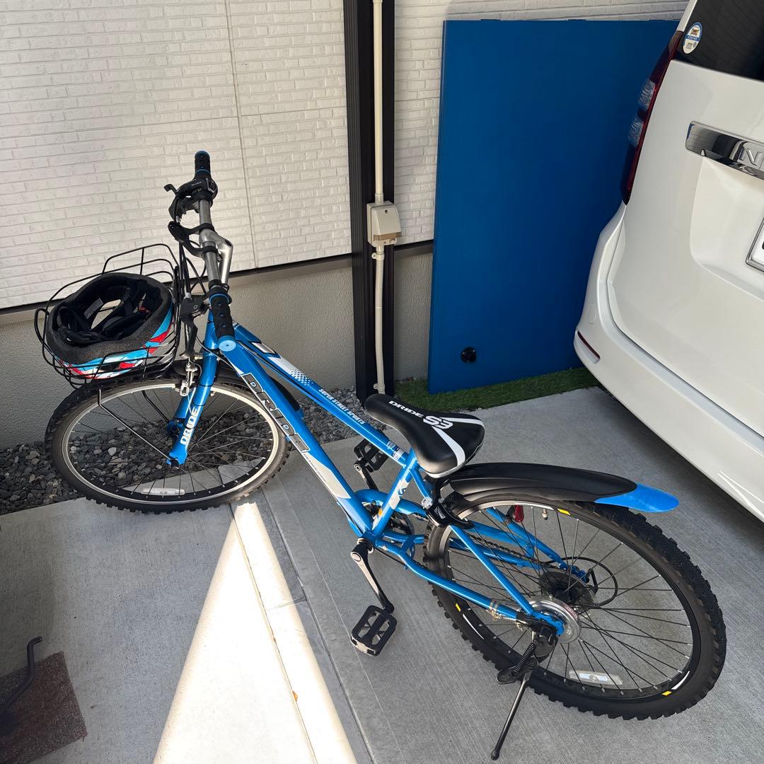 DRIDE 24インチ キッズバイク 青 ヘルメット付き