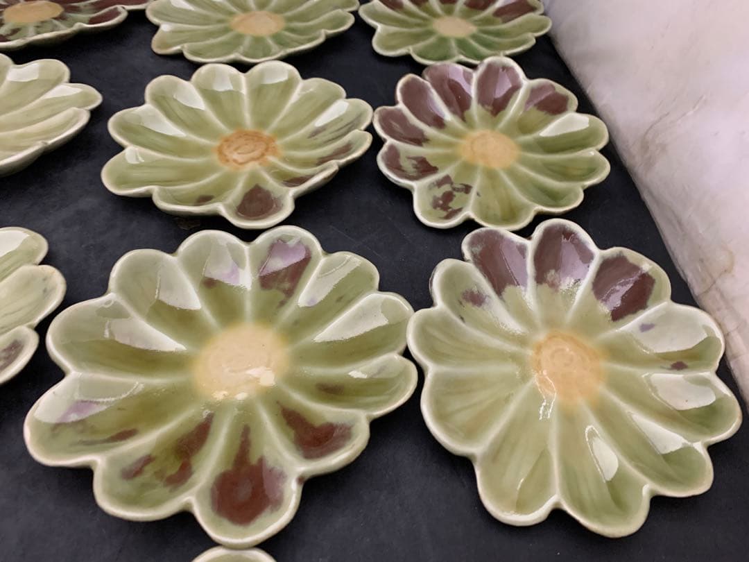 京　寳悦 作　花形皿　小皿　14枚　器　お花