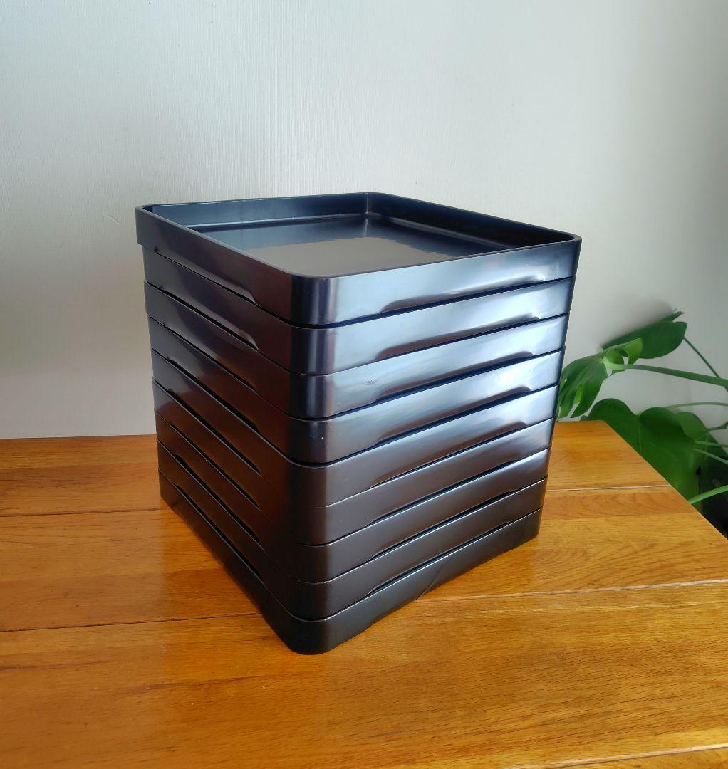 アンティーク　漆塗り膳　9枚セット　木箱付き　明治大正〜　約36.5cm　漆器