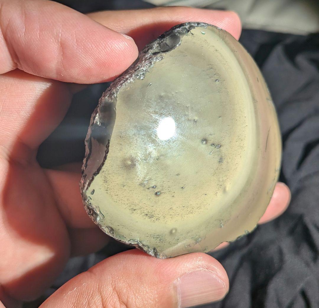 研磨品　十勝石玲瓏　イエロー、グリーン、ピンク複合色両面磨き　超特級玲瓏