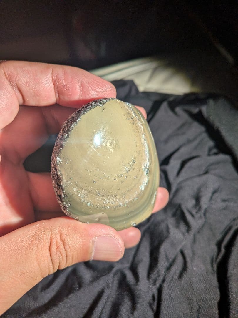 研磨品　十勝石玲瓏　イエロー、グリーン、ピンク複合色両面磨き　超特級玲瓏