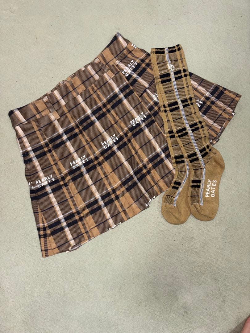 （超美品）パーリーゲイツ、グレンチェック柄シリーズ、2点セット、サイズ0