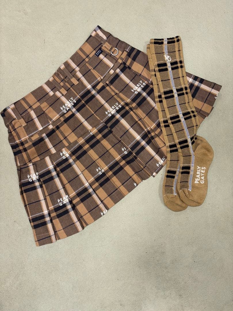 （超美品）パーリーゲイツ、グレンチェック柄シリーズ、2点セット、サイズ0