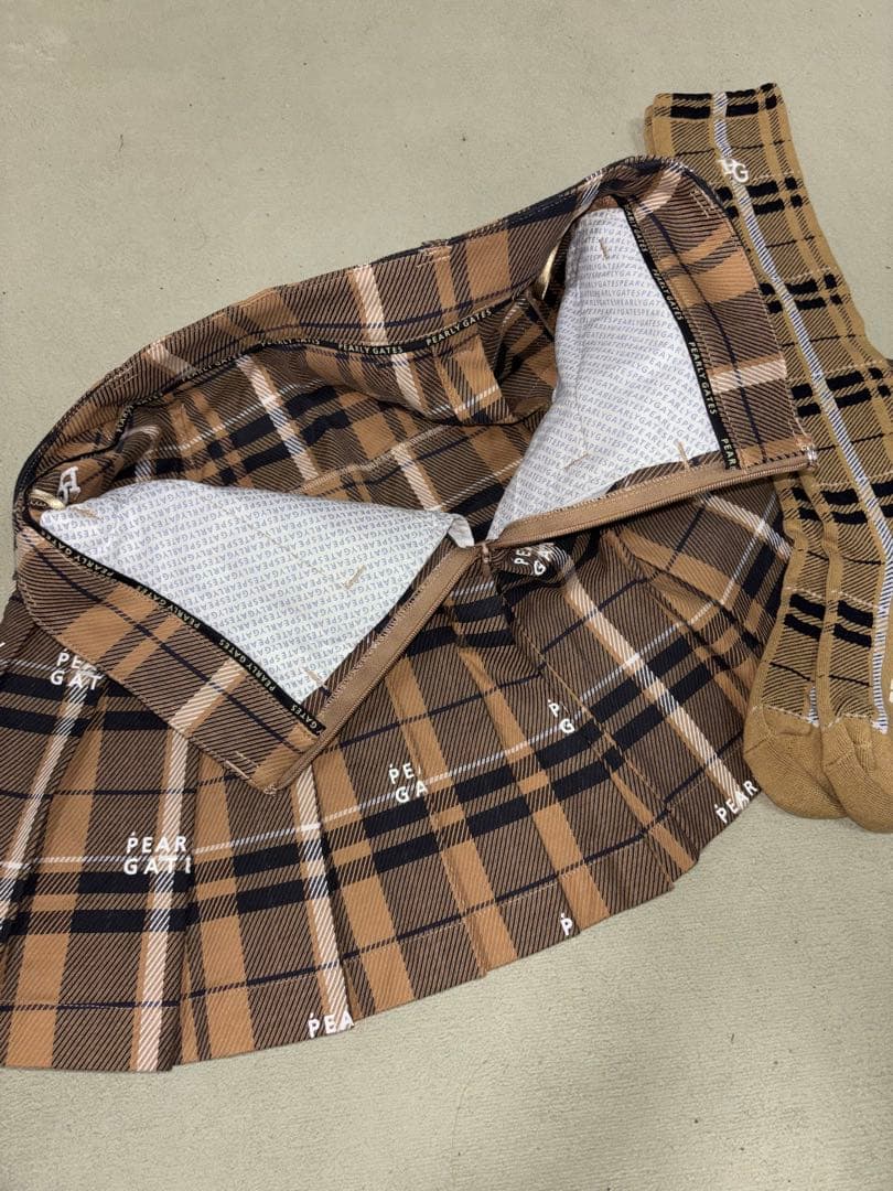 （超美品）パーリーゲイツ、グレンチェック柄シリーズ、2点セット、サイズ0