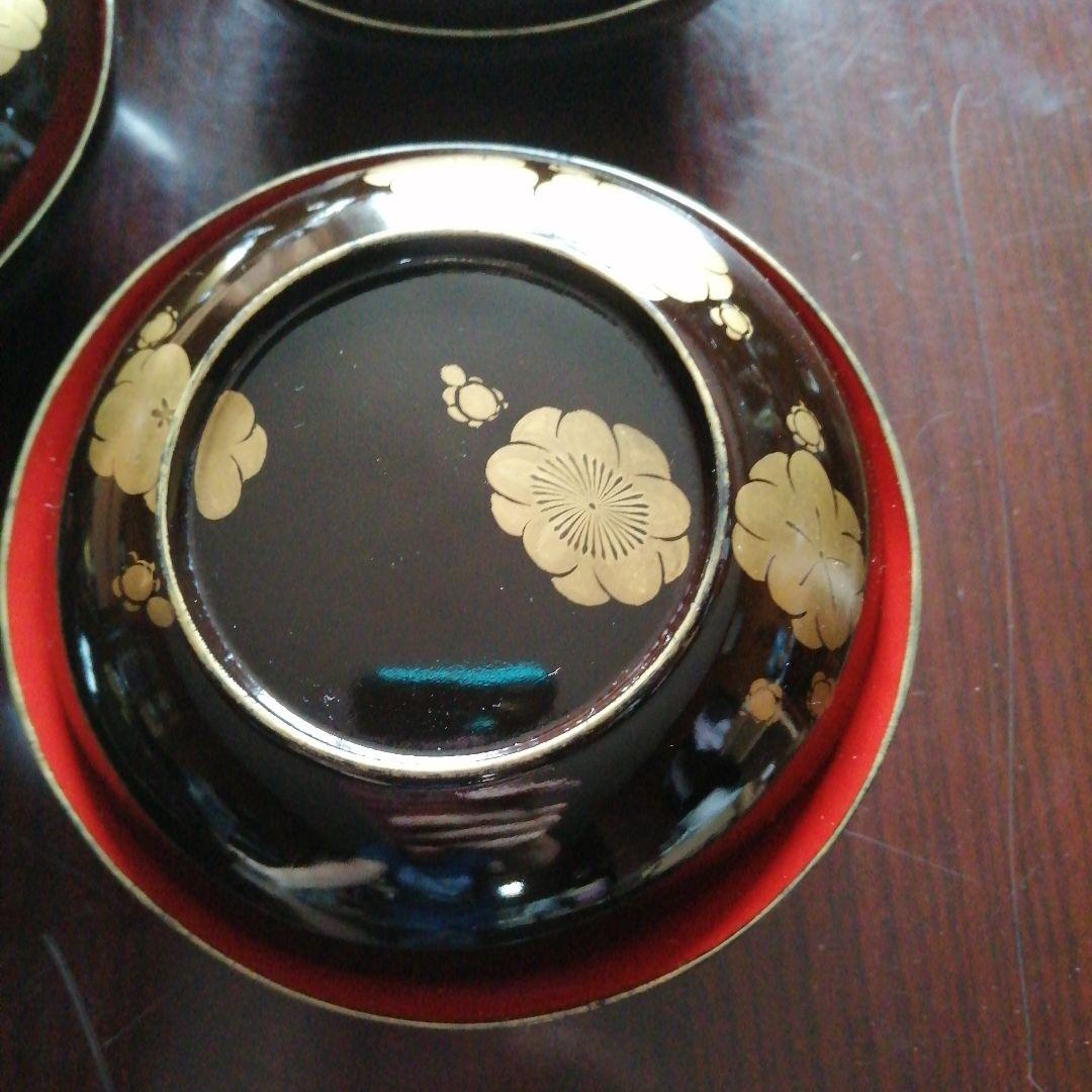 木製漆器　金彩梅紋蓋付椀　19客　13.5cm　寛政7年　【全て小カケあり】