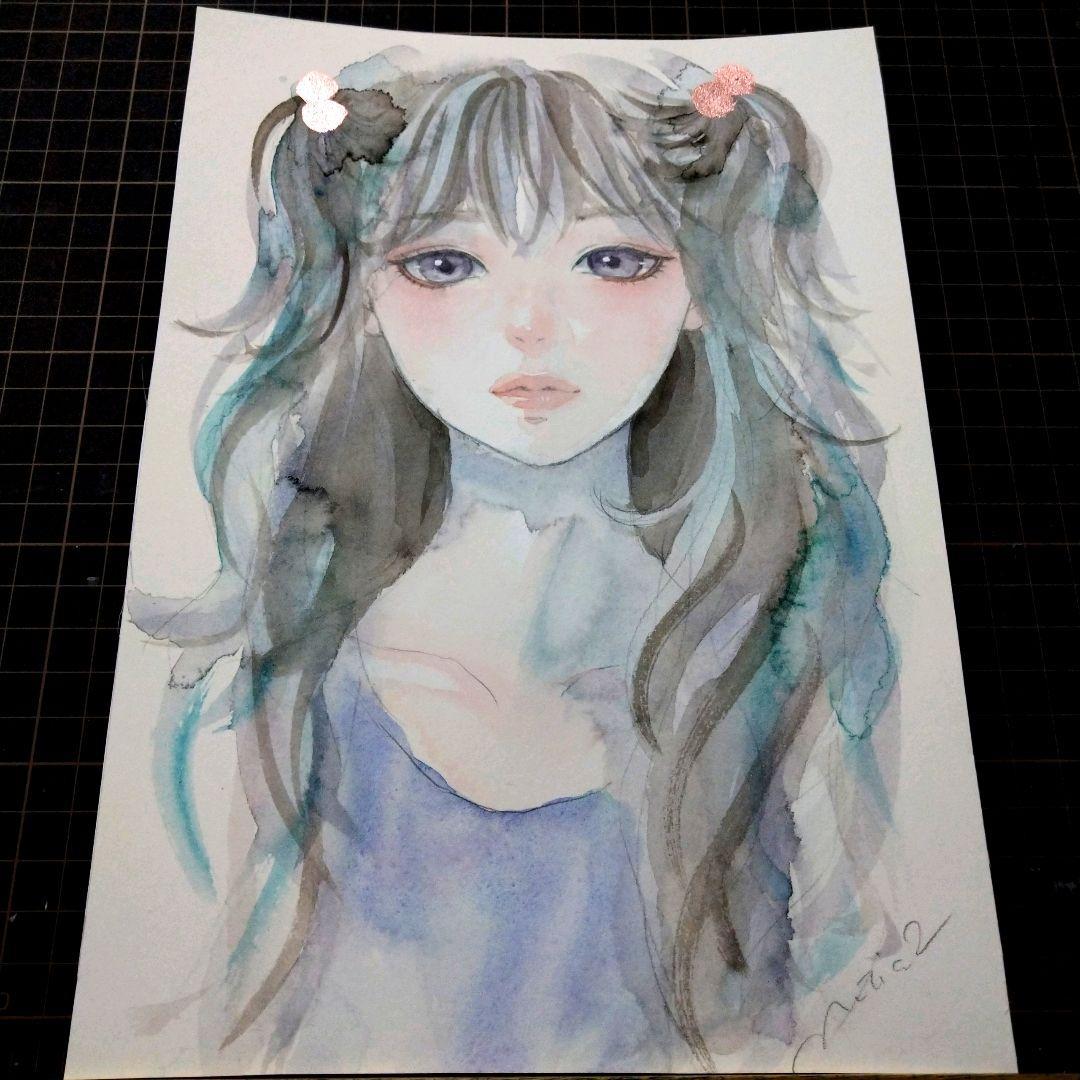 専用　絵画　原画　手描きイラスト　ドローイング　女の子　美人画