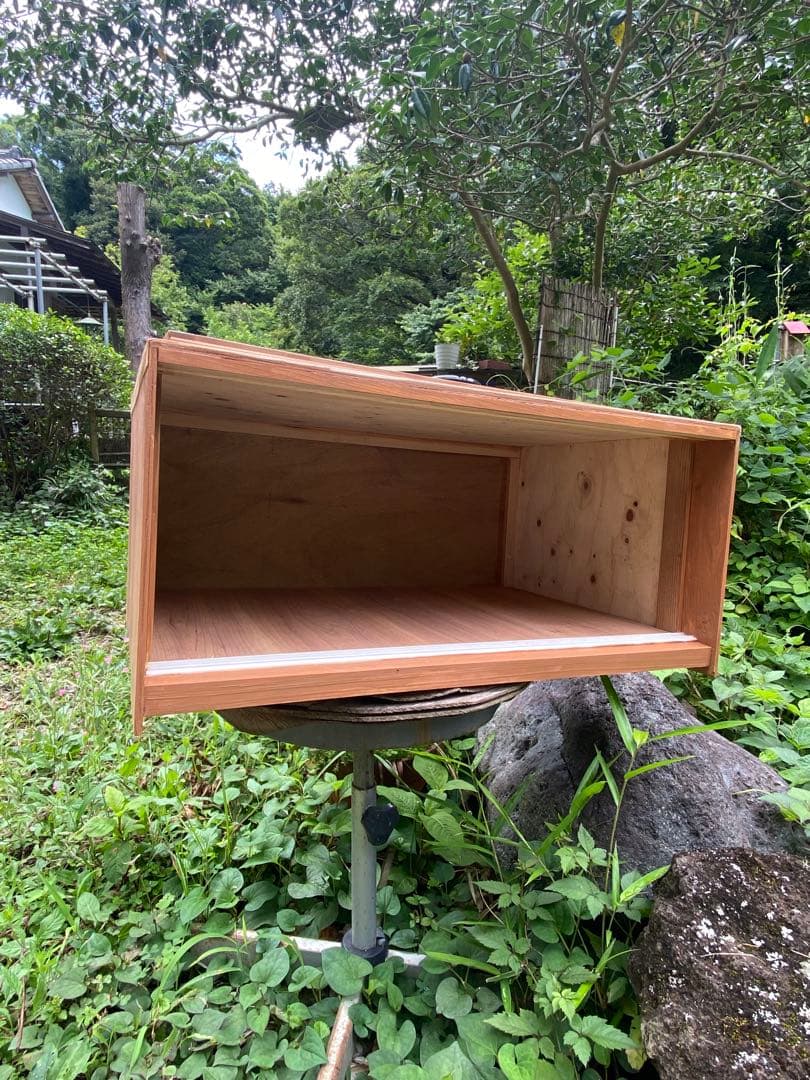 木製鳥用収納寝かせ桶　網戸付