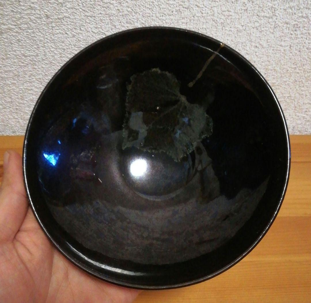 加藤仁作　木葉天目　茶碗　共箱　略歴付　茶道具