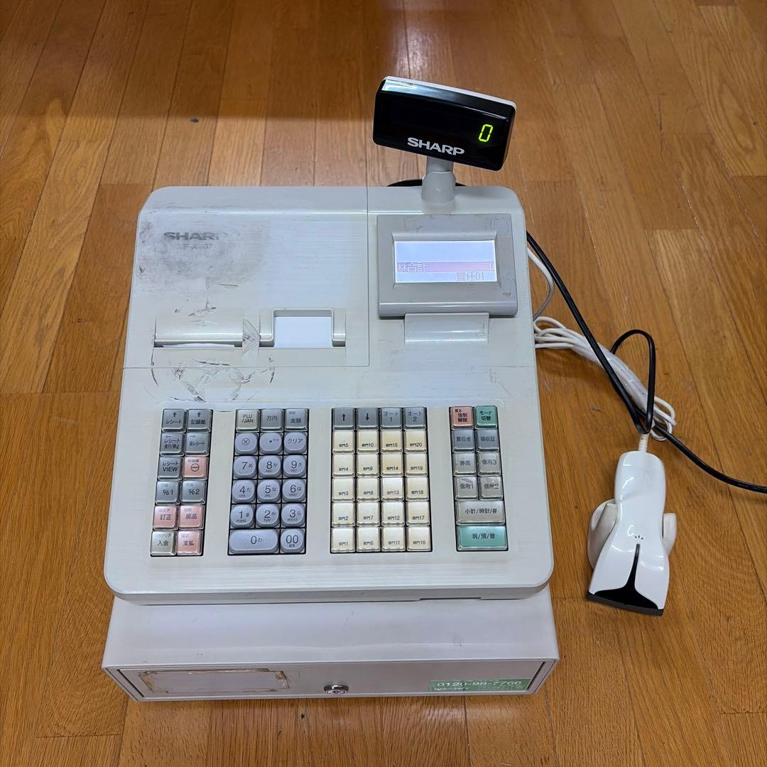 SHARP XE-A407 レジスター バーコードリーダー付き