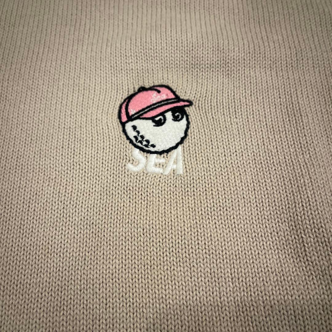 malbon wind and sea ゴルフ ベージュ ハイネックセーター M