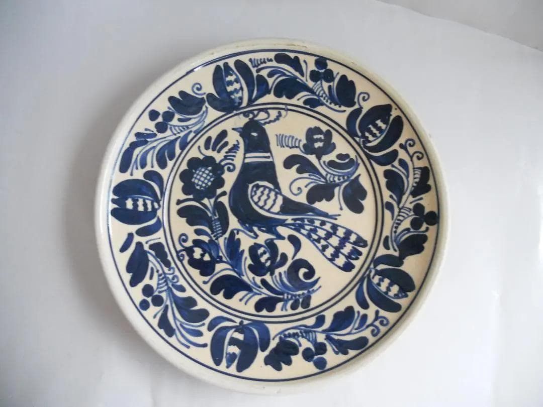 希少 ルーマニア コロンド 飾り皿 Máthé Dénes 作