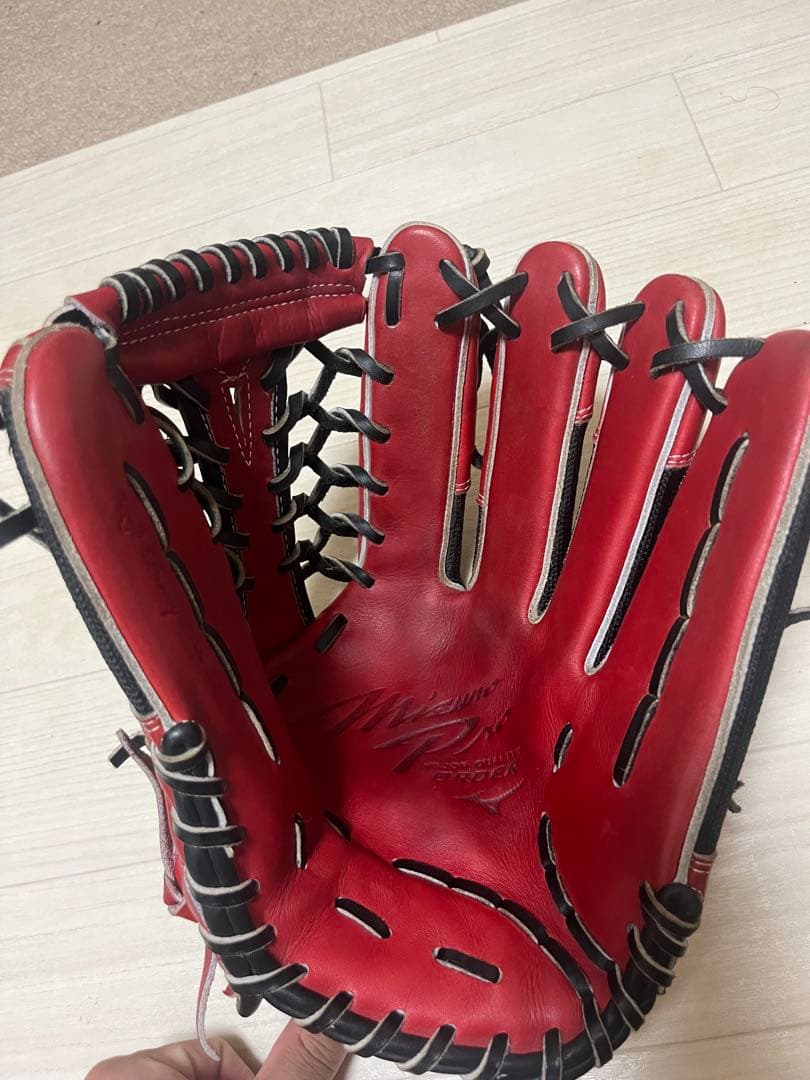 Mizuno Jr. 1 野球用グローブ 赤黒