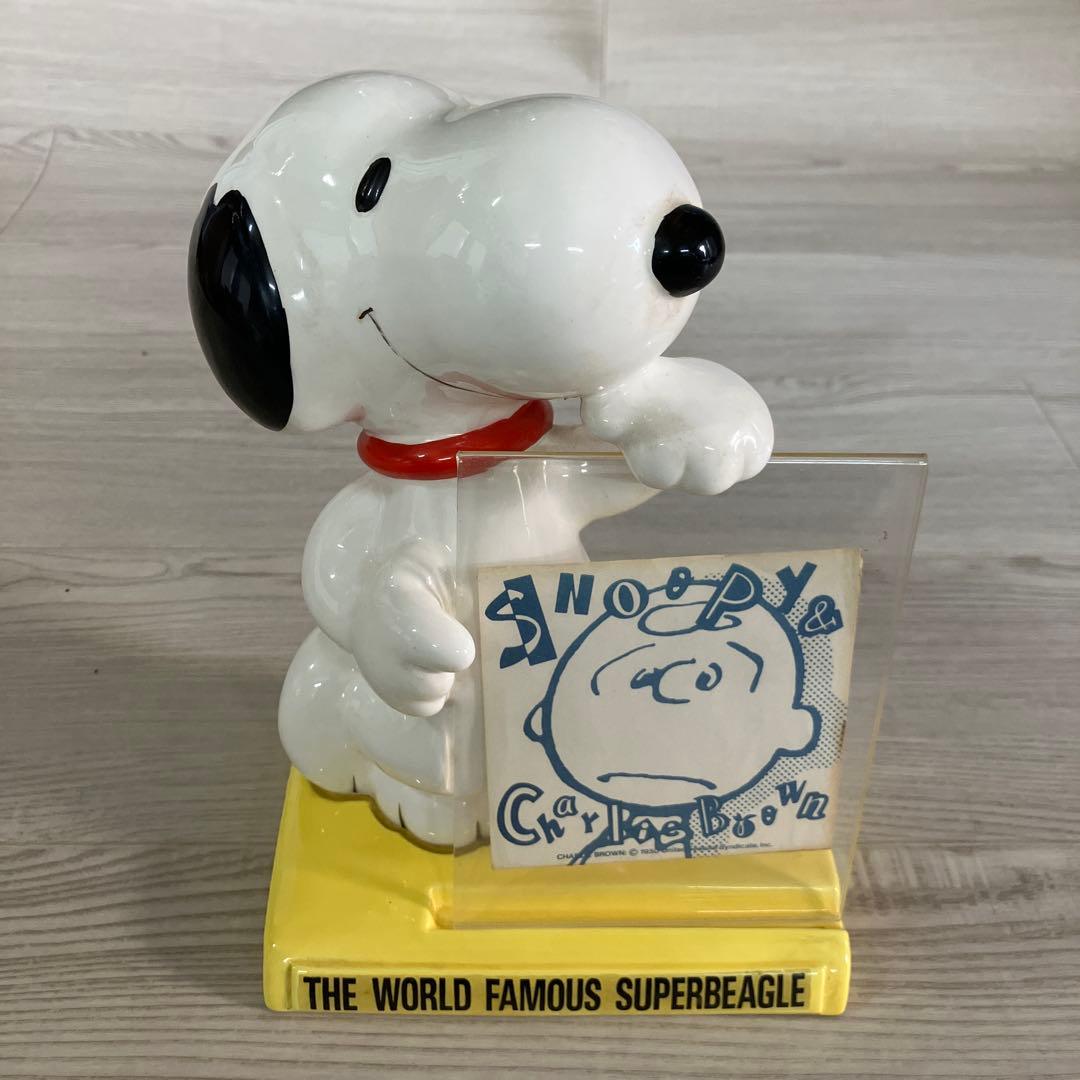 スヌーピー SNOOPY フォトスタンド 陶器 ヴィンテージ 20cm