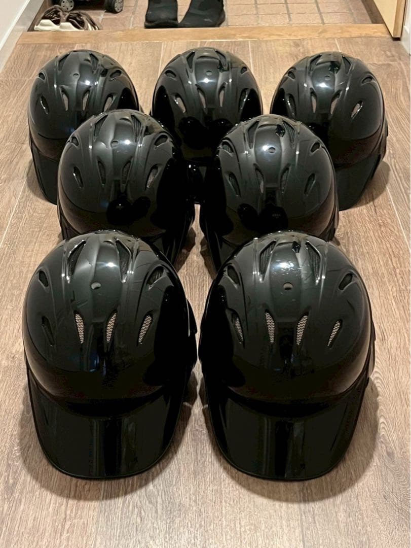 ミズノ 軟式ヘルメット7点 両耳 美品 3点程未使用あり ブラック