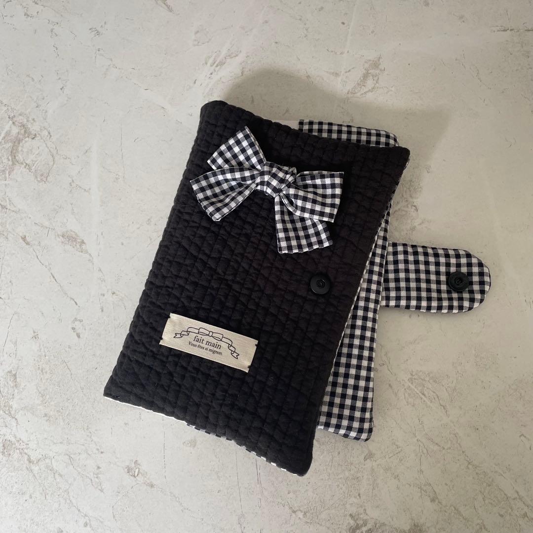 A6バインダーカバー&バインダーセット　ヌビ　チェックリボン　韓国　セービング