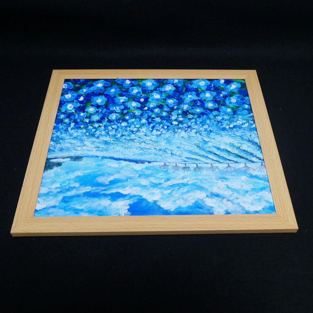 油絵 油彩 油彩画 絵画 絵【ネモフィラブルーの丘】