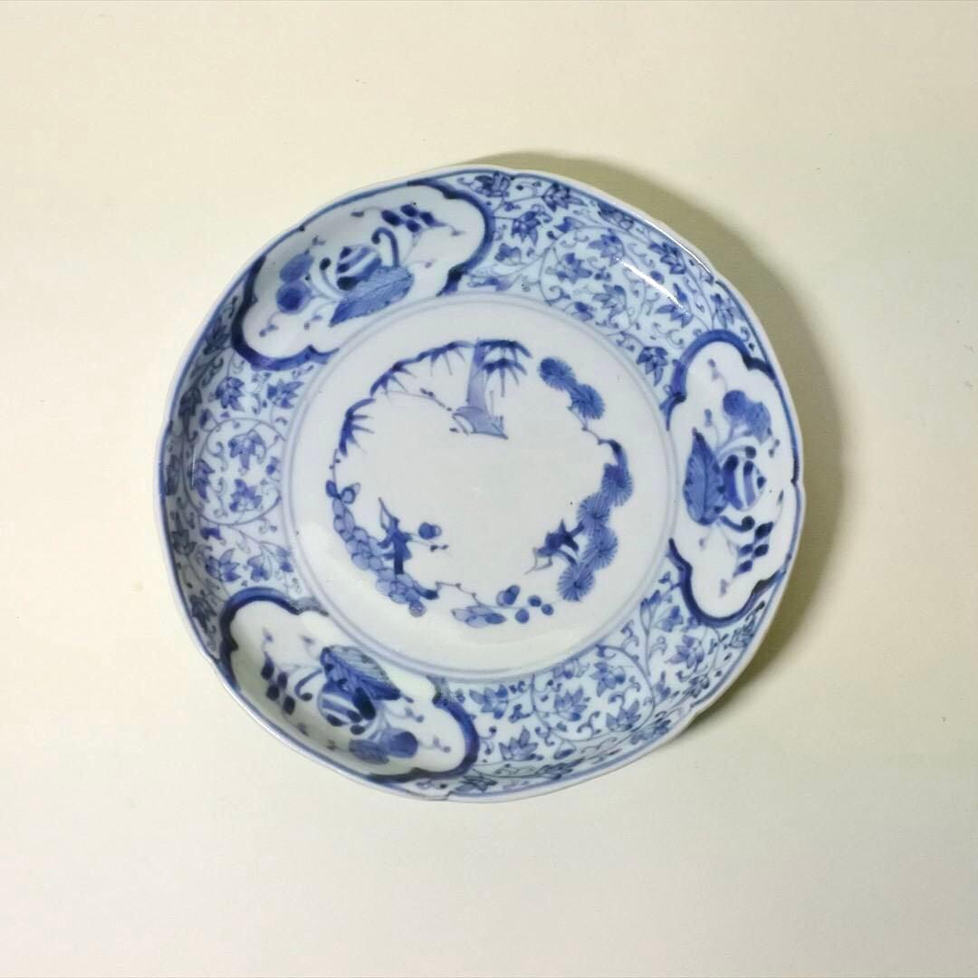 江戸中期～後期　伊万里　染付　皿　骨董品　アンティーク　b　i