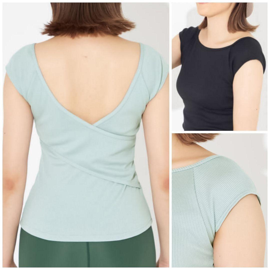 M チャコット 綿混 カップ付きTシャツ ＊ヨガウェア バレエ ダンス トップス