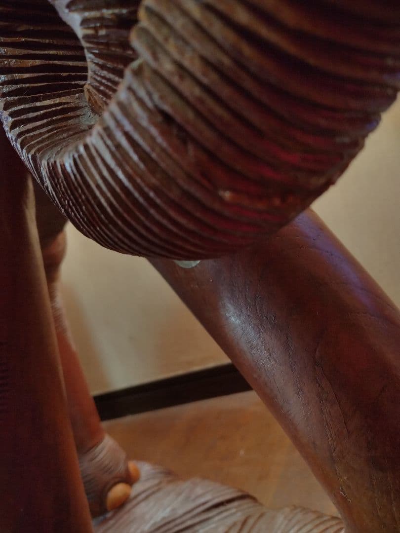 木彫り　巨大　ゾウさん レア