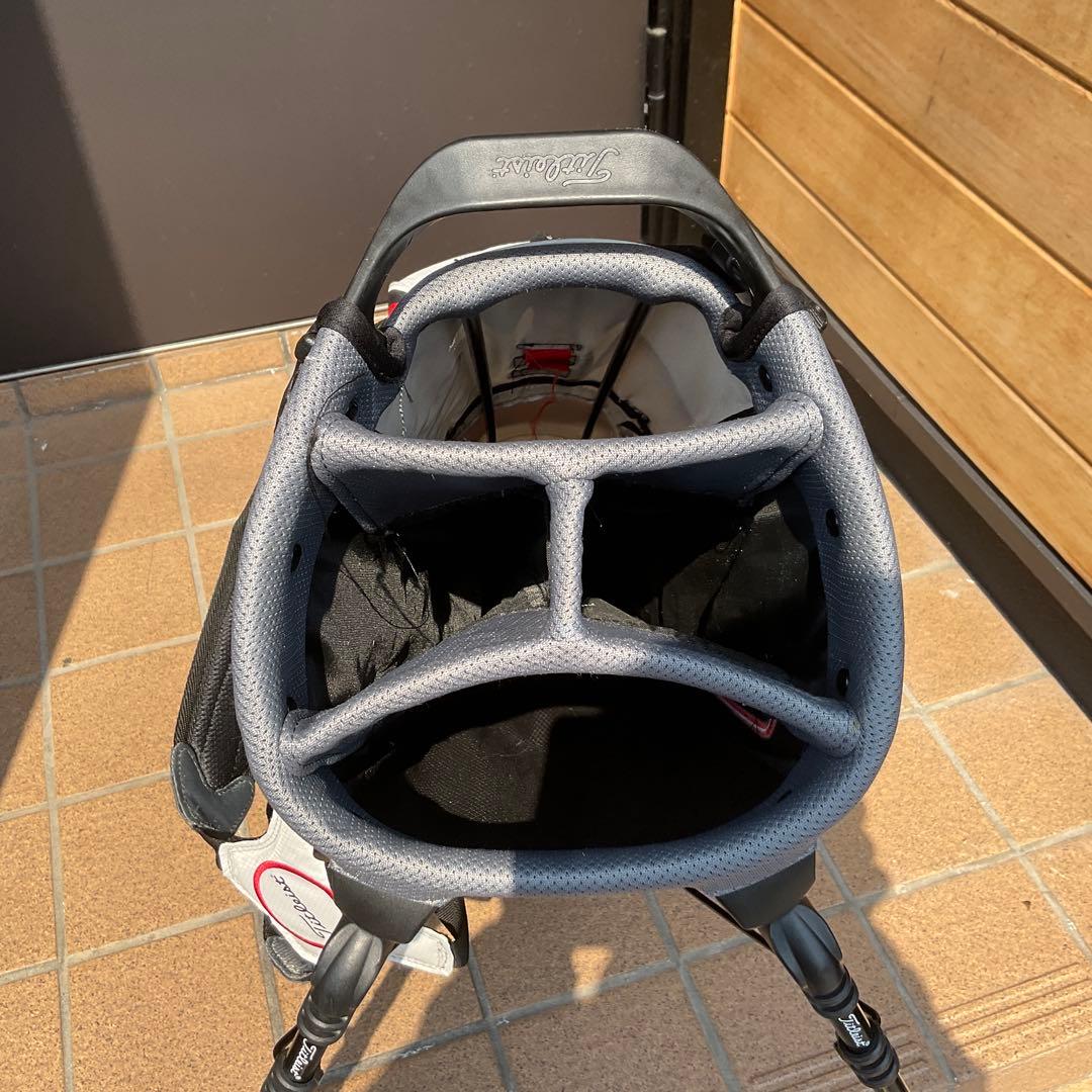 Titleist キャディバッグ スタンド付き グレー/ホワイト/レッド