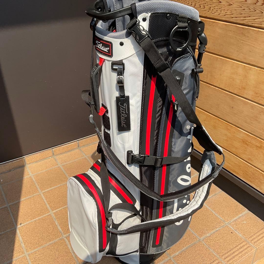 Titleist キャディバッグ スタンド付き グレー/ホワイト/レッド