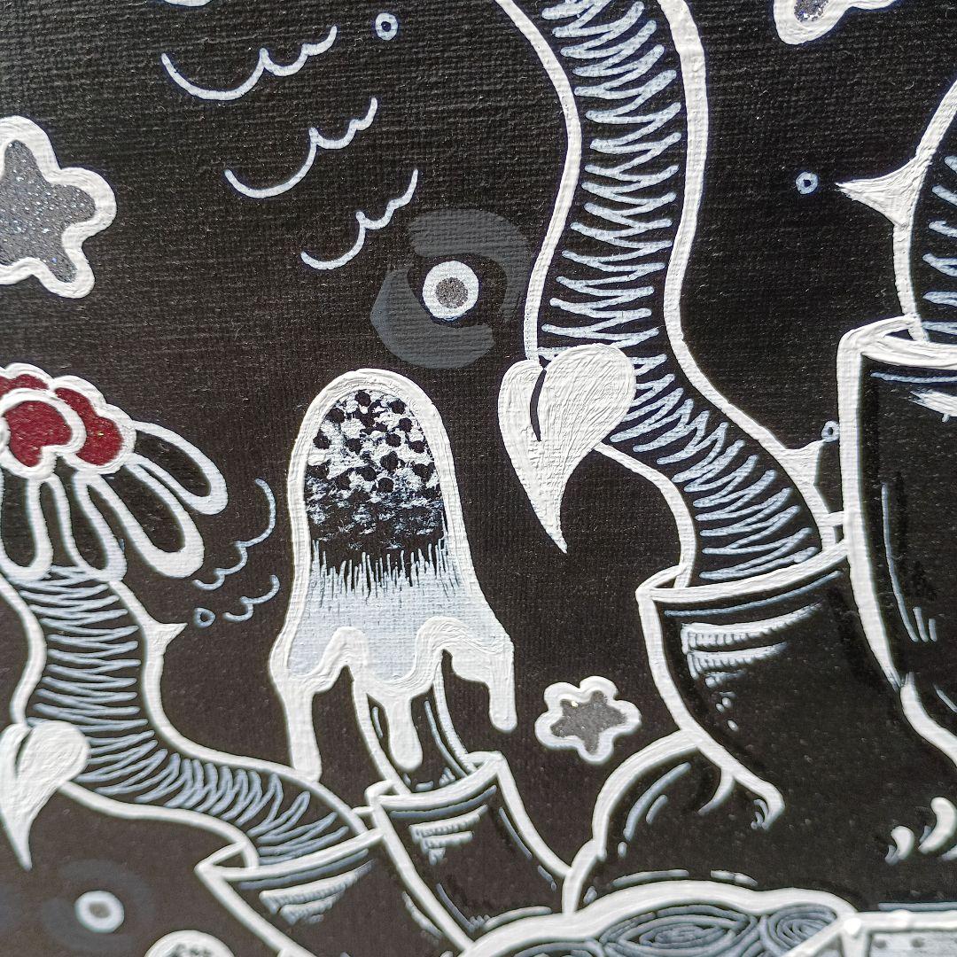 現代美術、Oharu S10号アクリル　ホワイトストーン出品作