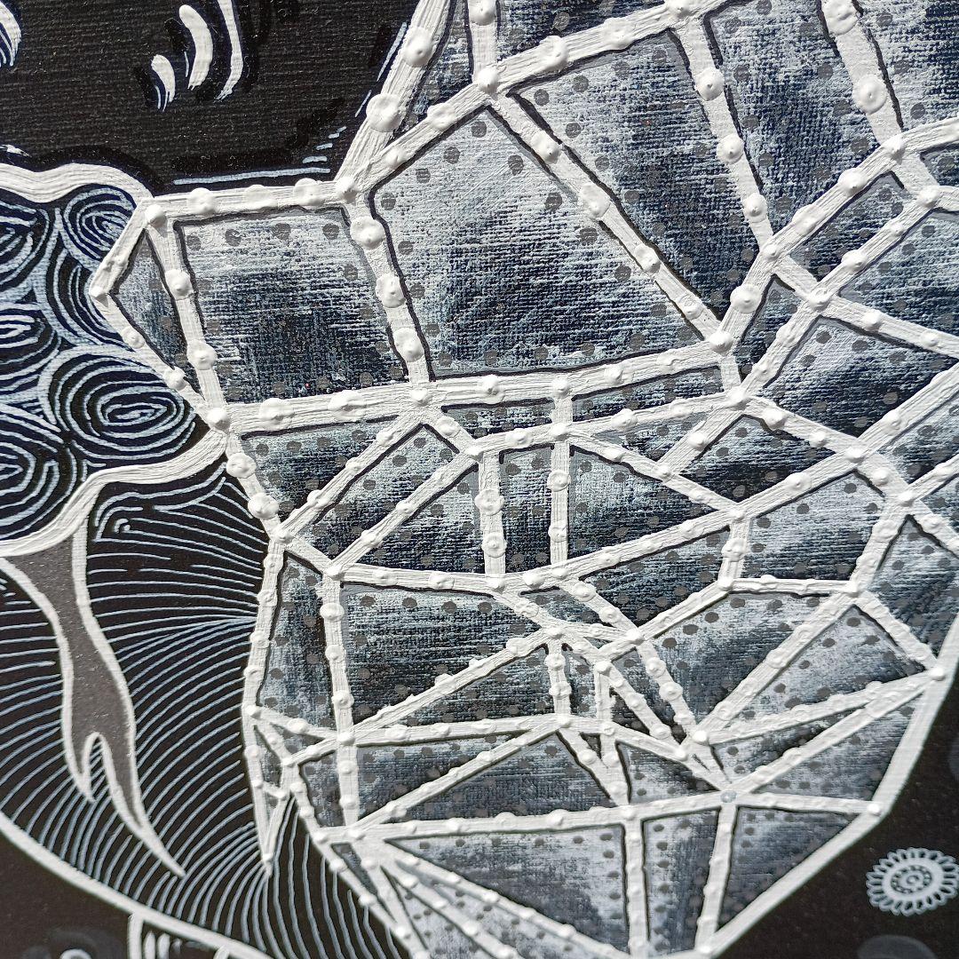 現代美術、Oharu S10号アクリル　ホワイトストーン出品作