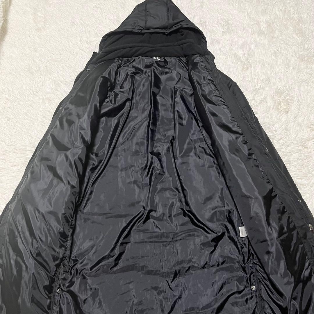 UNDER ARMOUR 刺繍ロゴ　ベンチコート　ロングダウン　黒　XL