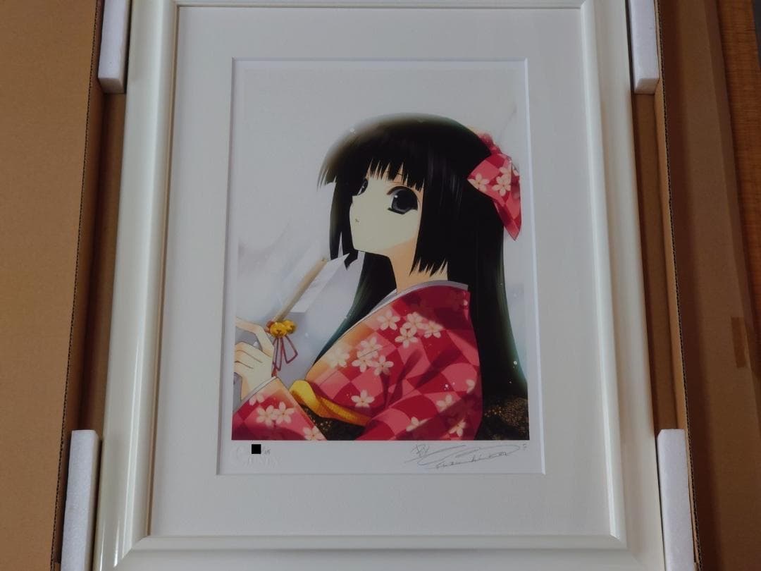 【希少 サイン入り】鈴平 ひろ「雪灯り」 版画 アート